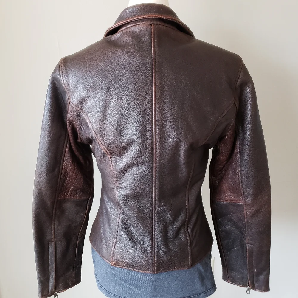 Classic Dark Brown Leather Jacket from the 80s - Picture 5 of 14
